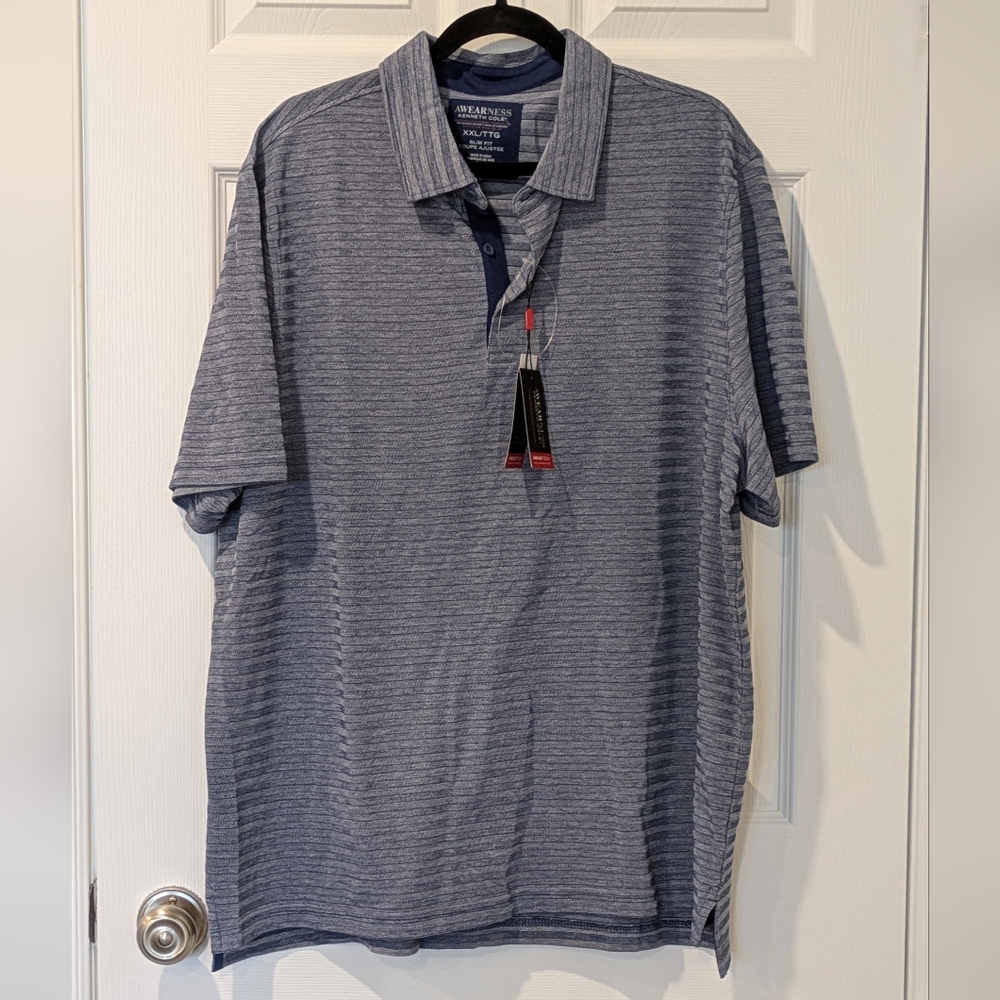 Kenneth Cole Men's Blue Polo Shirt